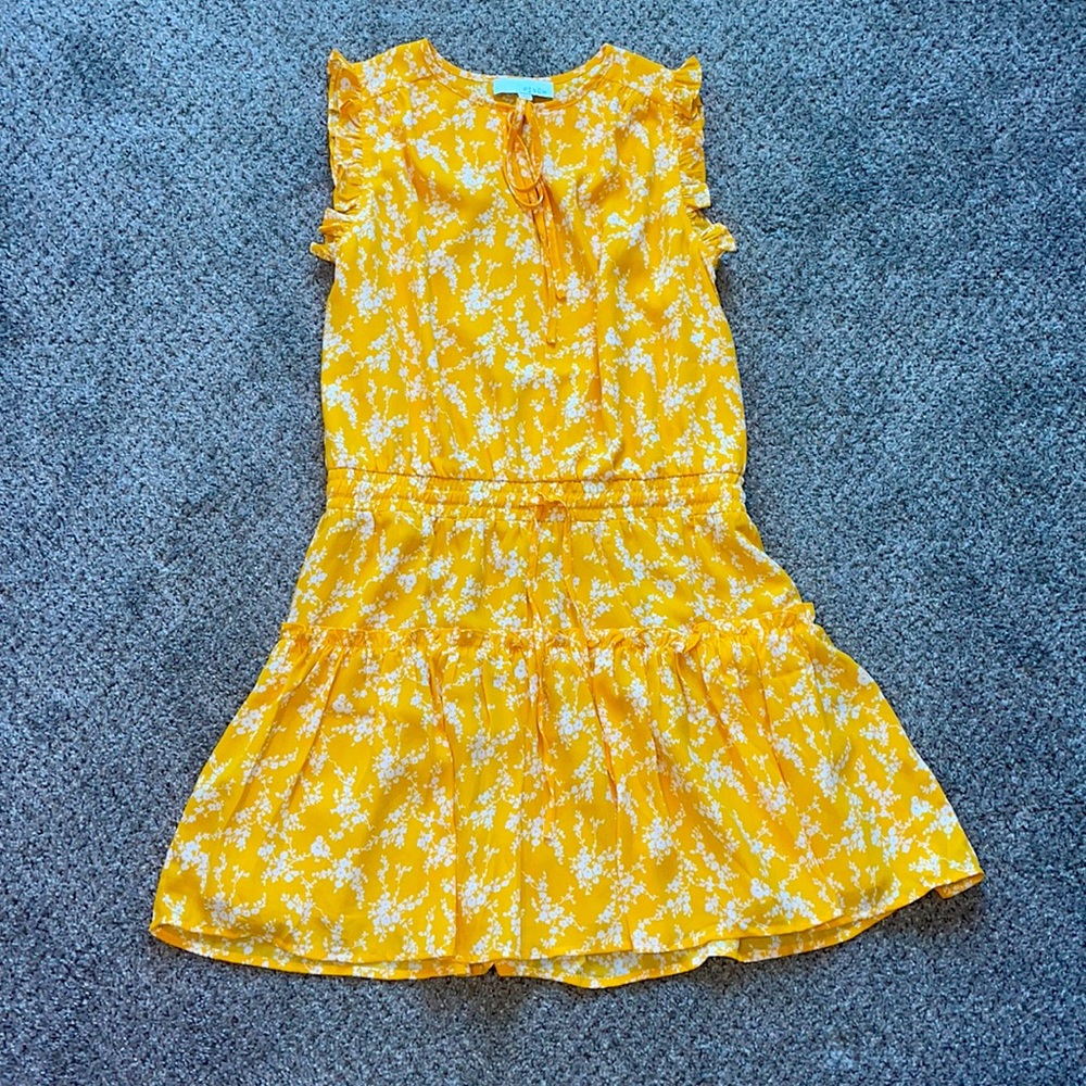 Yellow drop waist dress